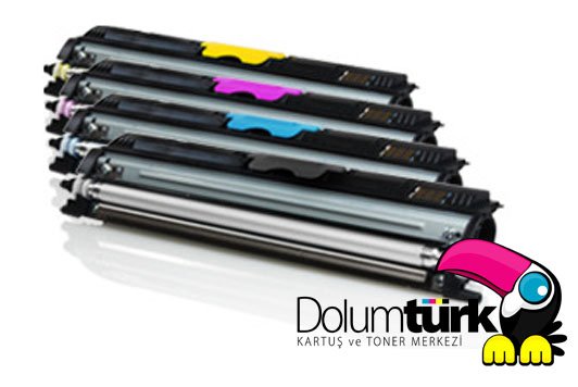 Konica Minolta 1690 Toner Dolumu , Minolta 1650EN , 1680 Siyah + Kırmızı + Mavi + Sarı 1 Set Toner Dolumu + Yeni Çip Ücreti